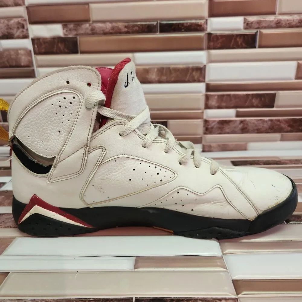 Nike Air Jordan 7 Retro Cardinal Men’s 12 White Red 2006 Vintage Basketball Shoe